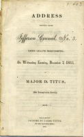 ["&lt;p&gt; Pamphlet. Address to the Jefferson Union League of Berkeley County, [West] Virginia at the presentation of the United States flag to the citizens of Martinsburg.&lt;br /&gt; &lt;br /&gt;  &lt;/p&gt;"]