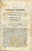 ["&lt;p&gt; Serial.  Printed Ephemera Collection has: v.1:no.9 (1827:Feb.).  Issue for Feb. 1827 includes: Sermons XI. &amp; XII. The Benefit of Afflictions, by John Matthews, D. D., Shepherdstown, Virginia.&lt;/p&gt;"]