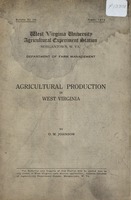 &lt;p&gt; Serial issue.  Issued as: West Virginia University. Agricultural Experiment Station. &lt;em&gt;Bulletin&lt;/em&gt;, no. 144 (1914:Mar.).&lt;/p&gt;