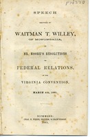 ["Pamphlet. Address which argues against Virginia's secession from the United States.  \"Richmond: Chas. H. Wynne, Printer, 94 Main Street. 1861.\""]