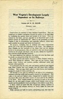 ["&lt;p&gt; Pamphlet. &quot;Views of H.G. Davis&quot;, proposing a repeal of West Virginia&#39;s two cent tax on railroad corporations.&lt;br /&gt;  &lt;/p&gt;"]
