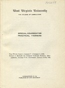Pamphlet.  &quot;Four weeks course, January 9-February 4, 1905. School of Methods for Farmers' Institute Workers, Morgantown, January 9-14; Charleston, January 23-28, 1905.&quot; &lt;br /&gt;