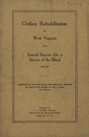 ["&lt;p&gt; Pamphlet. &quot;Reprint of Section III of the Biennial report of the State Board of Education of 1924-26&quot;. &quot;Prepared by J. F. Marsh, Director, State Board of Education, Charleston, W.Va.&quot;&lt;/p&gt;"]