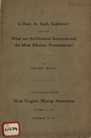 ["&lt;p&gt; Pamphlet. &quot;A paper read before the West Virginia Mining Association, October 7, 1908, Charleston, W.Va.&quot;&lt;/p&gt;"]