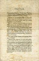 ["Pamphlet.  \"To the people of Hancock, Brooke, Ohio, Marshall, Wetsel, Tyler, Pleasants, Monongalia, Marion, Preston, and Taylor Counties, Virginia.\" Signed: Sherrard Clemens, House of Representatives, Feb. 12, 1853.&lt;br /&gt;"]